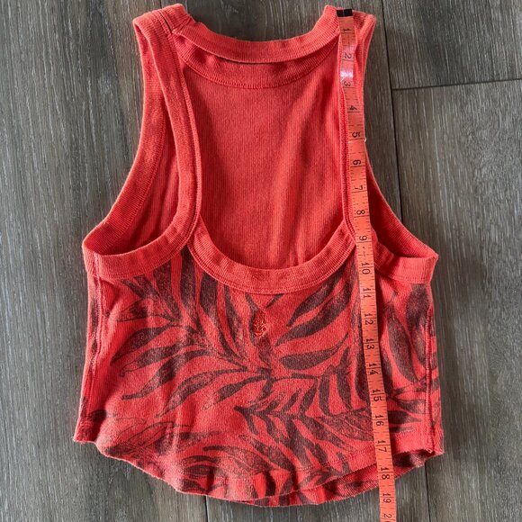 Free People Movement tropical orange open back cropped tank size small - Picture 8 of 9